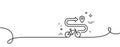 Bike path line icon. Delivery bicycle transport sign. Continuous line with curl. Vector