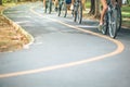 Bike path,movement of cyclist Royalty Free Stock Photo