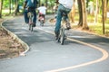 Bike path,movement of cyclist in the park Royalty Free Stock Photo