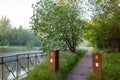 Bike path next to the river Royalty Free Stock Photo