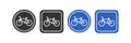 Bike path sign icon. Bicycle symbol. Transport vector Royalty Free Stock Photo