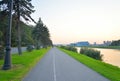 Bike path at summer evening. Royalty Free Stock Photo