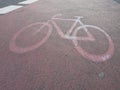 Bike path track bicycles symbol pavement red