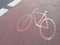 Bike path track bicycles symbol pavement red