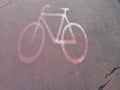 Bike path track bicycles symbol pavement red