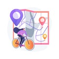 Bike paths network abstract concept vector illustration. Royalty Free Stock Photo