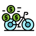 Bike pay share icon vector flat Royalty Free Stock Photo