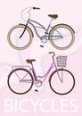 City bicycles set pink