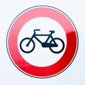 Bike prohibition sign