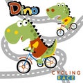 Bike racing cartoon on white background