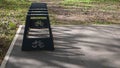 Bike rack in the park in the parking lot on a clear sunny day Royalty Free Stock Photo