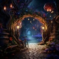 Bike Rack Transformed into Magical Portal in Surreal Scene