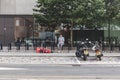 Bike racks on a street in London