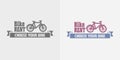 Bike rent vector color and monochrome logo, label or symbol Royalty Free Stock Photo