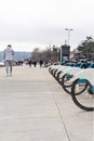 Bike Rental City bikes for rent Rental bicycles. Bicycles rental station outdoor