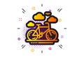 Bike rental icon. Bicycle rent sign. Hotel service. Vector