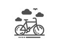 Bike rental icon. Bicycle rent sign. Hotel service. Vector