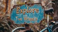 Bike Rental Sign: Explore on Two Wheels - AI Generated