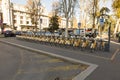 Bike rental stall in Milano city