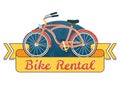 Bike rental vector logo badge