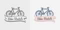 Bike rentals logo, symbol or label design template. Royalty Free Stock Photo