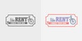 Bike rentals vector logo, label or badge design template. Royalty Free Stock Photo