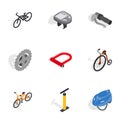 Bike and repair components icons set Royalty Free Stock Photo