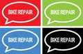 BIKE REPAIR text, on ellipse speech bubble sign. Royalty Free Stock Photo