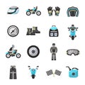 Bike Rider Flat Icons Set