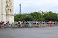 Bike riders. Tour de France, Fans in Paris, France. Sport competitions. Bicycle peloton.
