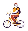Bike riding. Bicycling, travel concept vector illustration