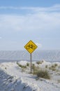 Bike riding sign at the White Sand Dunes National Park Royalty Free Stock Photo