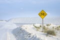 Bike riding sign at the White Sand Dunes National Park Royalty Free Stock Photo