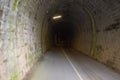 Bike road with modern light in former railroad tunnel Hausen II, Mayen to Polch