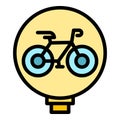 Bike road sign icon vector flat Royalty Free Stock Photo