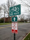 Bike Route Road Sign Royalty Free Stock Photo