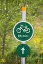 Bike Route Sign Royalty Free Stock Photo