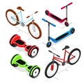 Bike Set Isometric View. Vector