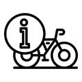 Bike share info icon outline vector. Smart transport Royalty Free Stock Photo