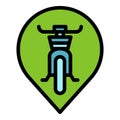 Bike share location icon vector flat
