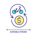 Bike-share program RGB color icon Royalty Free Stock Photo