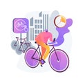 Bike sharing abstract concept vector illustration.