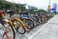 Bike-sharing in china Royalty Free Stock Photo