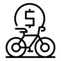 Bike sharing icon outline vector. Share smart Royalty Free Stock Photo