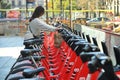 bike sharing service called Bicing in Barcelona Spain Royalty Free Stock Photo