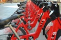 bike sharing service called Bicing in Barcelona Spain Royalty Free Stock Photo