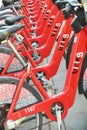 bike sharing service called Bicing in Barcelona Spain Royalty Free Stock Photo