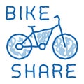 bike sharing services doodle icon hand drawn illustration