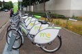 Bike sharing station in Offenburg, Germany Royalty Free Stock Photo