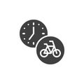 Bike sharing time vector icon Royalty Free Stock Photo